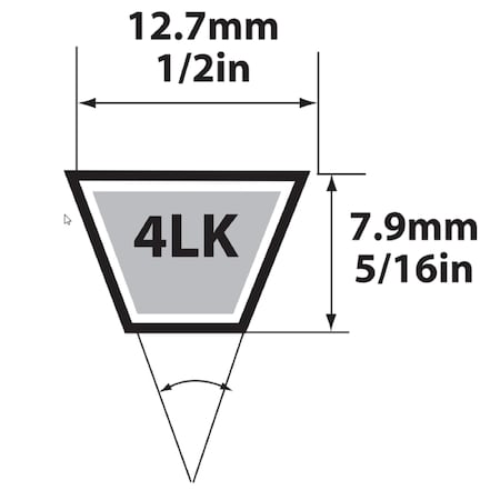 Mbl Mitsuboshi Super KB Standard V-Belt 0.5 in. W X 73 in. L For Riding Mowers 4LK730A